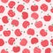 Cute apples random doodle seamless pattern background