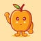 Cute apricot fruit mascot smiling isolated cartoon in flat style