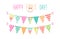 Cute April Fools Day background as festive colorful bunting flags