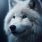 Cute arctic Wolf portrait, wild animal concept