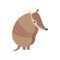 Cute Armadillo Pleistocene Animal Standing on Two Legs Vector Illustration