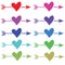 Cute arrow heart valentine vector