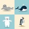 Cute Artic animal collection