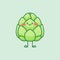 Cute artichoke character. Cartoon vector isolated illustration