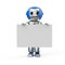 Cute artificial intelligence robot with blank space