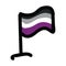 Cute asexual flag cartoon vector illustration motif set. Hand drawn isolated LGBTQ pride elements clipart for gay blog