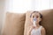Cute Asian child patient inhalation therapy by the mask of inhal