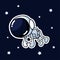 Cute Astronaut Cartoon Character Floats In The Space. Premium Vector Graphic Asset