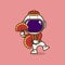 cute astronaut in chinese new year