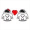 cute astronaut couple on valentine\\\'s day