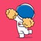 Cute astronaut dancing cartoon