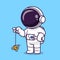 cute astronaut playing yoyo cartoon vector icon illustration.