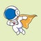 Cute astronaut superhero mascot cartoon design