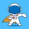 Cute astronaut superhero mascot cartoon design