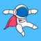 Cute astronaut superhero mascot cartoon design