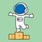 Cute astronaut winner cartoon design