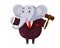 Cute Auction Animal Cartoon Character Illustration - Elephant
