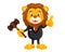 Cute Auction Animal Cartoon Character Illustration - Lion