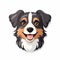 Cute Australian Shepherd Dog Icon Vector Illustration