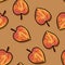 Cute autumn aspen leaves cartoon seamless pattern. Fall decoration hand drawn background texture tile