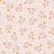 Cute autumn flower seamless pattern with with leaves and blossom. Cute flower pattern, fall mood, autumn mood