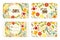 Cute autumn gift tags bundle with hand drawn rustic flowers and leaves ornament
