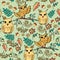 Cute autumn seamless pattern with owls.