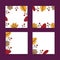 Cute autumn square banners set with dry leaves