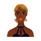 Cute avatar of afro american woman with golden hair