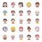 Cute Avatars Flat Icons Pack