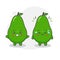 Cute Avocado Characters Happy and Sad Expression