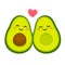Cute avocado couple in love
