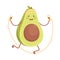 Cute Avocado Jumping with Skipping Rope, Funny Fruit Character Doing Sports, Healthy Eating and Lifestyle, Fitness