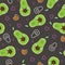 Cute avocadoes character seamless pattern part 2