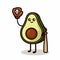 Cute avocados mascot in sport game pose