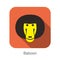 Cute baboon face flat icon design, vector illustration