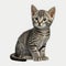 Cute Baby American Shorthair on White Background