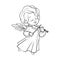 Cute baby angel making music playing violin