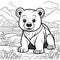 Cute Baby Bear Coloring Book: Nature-Themed Kids\\\' Joy