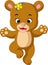 Cute baby bear dancing cartoon