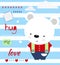 Cute baby bear and the inscription hug me love. Children`s printing for children, poster, children`s clothing, postcard. Vector il