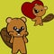 Cute baby beaver cartoon set pack