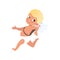 Cute baby blonde Cupid character, Happy Valentines Day concept vector Illustration