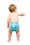 Cute Baby Boy Isolated Wearing Cloth Diaper