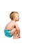 Cute Baby Boy Isolated Wearing Cloth Diaper