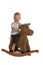 Cute Baby Boy Laughing on Rocking Horse