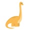 Cute baby brontosaurus vector isolated. Yellow dinosaur