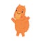Cute baby capybara standing on hind paws. Funny animal of South America cartoon vector illustration