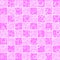 Cute baby cartoon wallpaper with floating bubbles on pink and white tiled bathroom background.