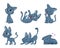 Cute baby cats. Funny little domestic animals toy kitten vector cartoon characters in various poses